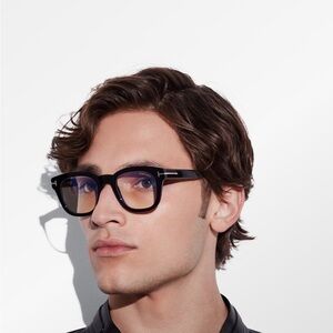 🖤Tom Ford Black Blue Light Block Soft Square Opticals Glasses TF 5542-B
